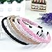 Ruihfas 4 Pieces Elegant Beaded Crystal Headband Bead Hair Band Hair Hoop Accessories for Women Girls