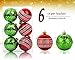 iPEGTOP Shatterproof Christmas Ball Ornaments, Red and Green Swirl Shinny Baubles Christmas Tree Balls Decorations for Wedding Party Festival Home Decor, 80mm/3.2