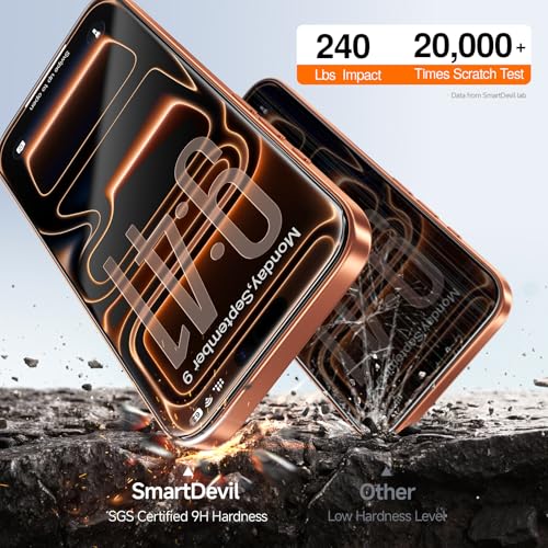 SMARTDEVIL 2-Pack Tempered Glass Screen Protector for iPhone 17 Pro Max, SmartPull Box Bubble-Free Instant Install Applicator, 9H Military-Grade Protection, Case-Friendly