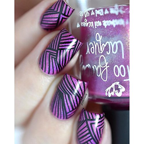 PUEEN Nail Art Stamping Plate - Geo Lover 01 - 125x65mm Unique Nailart Polish Stamping Manicure Image Plates Accessories Kit-BH000556