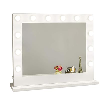 14 Free Chende White Hollywood Illuminated Makeup Vanity Mirror With Led Light Dimmer