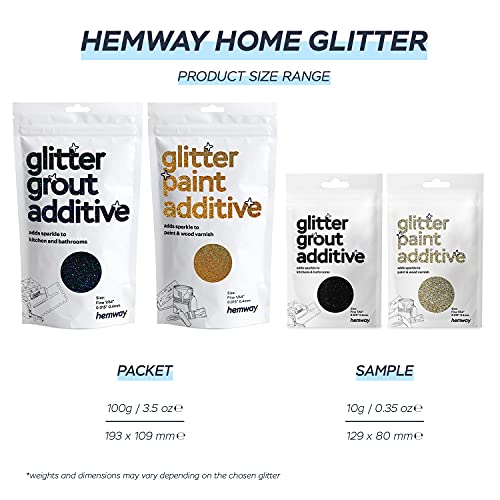 Hemway Glitter Paint Additive Sample Silver Mix with Emulsion Water Based Paints Wall