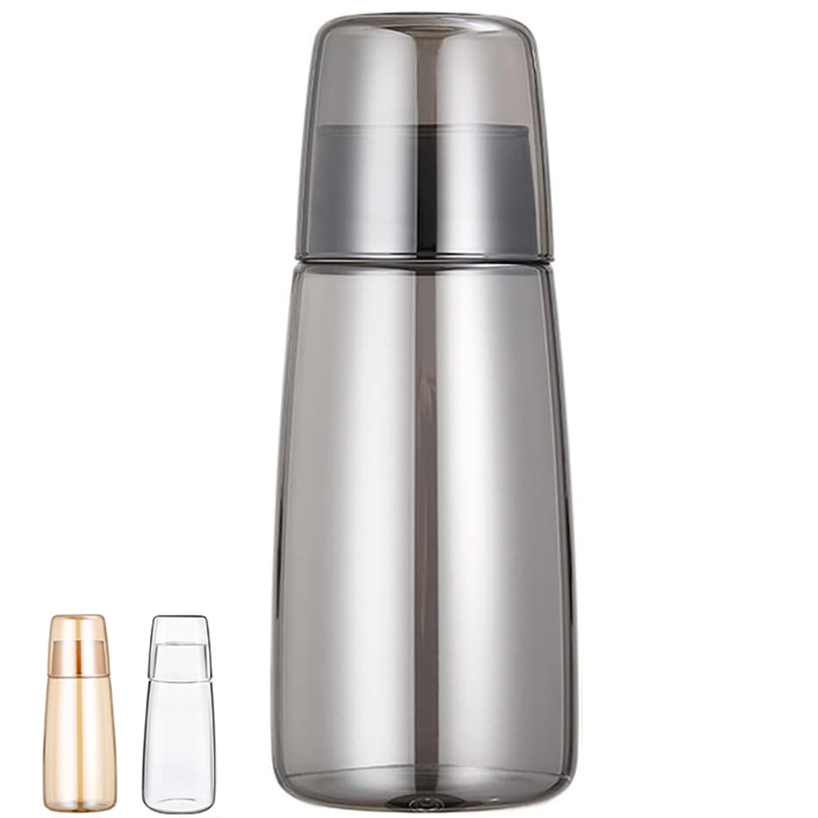 Bedside Water Carafe Set with Tumbler, Bedside Carafe and Glass Set for Nightstand Guest Room Bedroom Accessories, Water Carafe for Cold Drink, Mouthwash Dispenser for Bathroom Kitchen 25oz/750ml