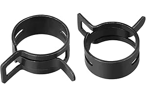 uxcell Steel Band Clamp 24mm Inner Dia Fit 25.5-27.5mm OD Hose Spring Band Type Action Fuel Line Silicone Tube Clip Clamp Bla