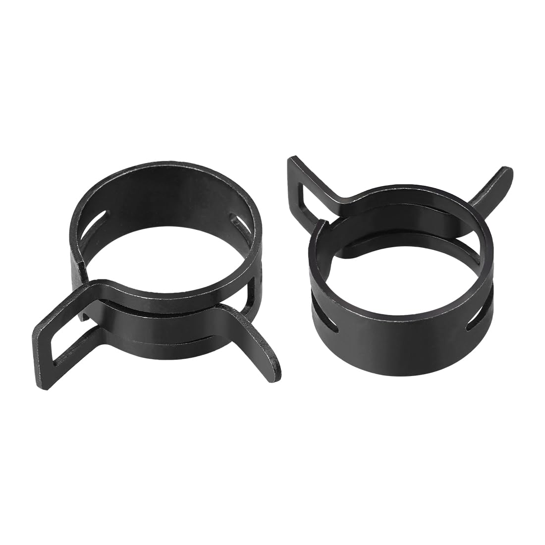 uxcell Steel Band Clamp 24mm Inner Dia Fit 25.5-27.5mm OD Hose Spring Band Type Action Fuel Line Silicone Tube Clip Clamp Black 5Pcs
