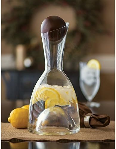 Shannon Crystal 64-Ounce Glass Carafe with Acacia Stopper by Shannon Crystal