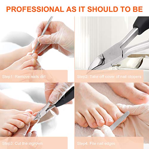 HIBOX 3 in 1 Ingrown Toenail Tools, surgical stainless pedicure