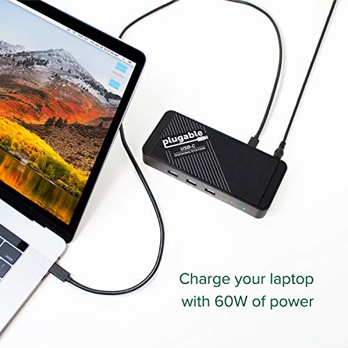 Plugable USB C Docking Station with Charging, Compatible with Thunderbolt 3 and USB-C MacBooks and Specific Windows… - Image 3