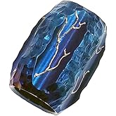 KMOATIM EDC Titanium Hand Carving Paracord Beads,Blue Metal Knife Lanyard Parachute Cord Bead Pendant Charms,1pc