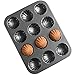 MyLifeUNIT Madeleine Pan, Nonstick Carbon Steel Baking Molds with 12-Cavity