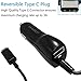 Type C Car Charger, iVoler 5.4A 2-Port USB Port Adapter with USB-C Coiled Cable for Nexus 6P/5X, LG G5, HTC 10, Lumia 950/950XL, Oneplus 2, Apple Macbook 12’’& More(Black)