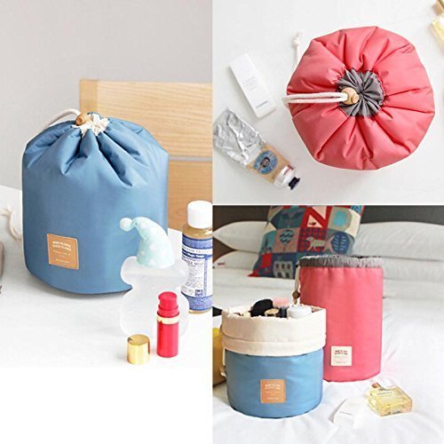 shoppozone women's multicolour bucket barrel shaped travel makeup bag