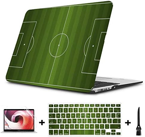 Mac Book Covers Realistic Textured Grass Football Soccer Field Plastic Hard Shell Compatible Mac Air 11" Pro 13" 15" MacBook Air A1466 Case Protection for MacBook 2016-2019 Version