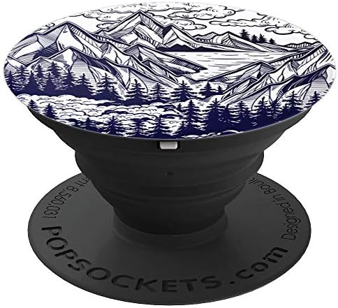 Crystal Mountain Winter Wanderlust Scene with Clouds & Trees PopSockets Standard PopGrip