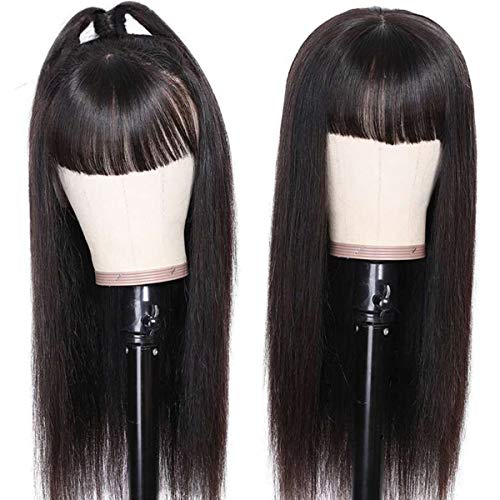 Brazilian-Straight-Machine-Human-Wigs-with-Bangs-Unprocessed-Virgin-Human-Hair-150-Density-No-Lace-Front-Straight-Human-Hair-Wigs-Glueless-Machine-Made-Wigs-for-Black-Women-Natural-Color-18inch