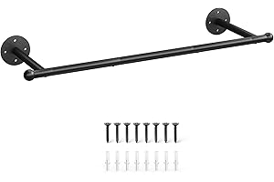OROPY Clothing Rack Wall Mounted, Industrial Pipe Clothing Rack, 33" closet rods for hanging clothes, Multi-purpose Hanging Rod for Laundry Room, Bedroom and Closet Storage