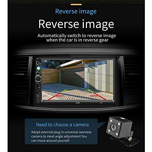 Double Din Car Stereo Radio 7'' HD Touch Screen Car Audio Bluetooth FM Radio USB Car Audio Video Player Support Phone Mirror Link + Car Backup Camera and Steering Wheel Control - Thumbnail 3
