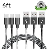 Asstar TD032 rgy-dsfgfhgghf Type C Cable 3Pack 6FT, Nylon Braided Fast Charging Cord for ZTE Zmax Pro Z981 New Macbook Pixel XL Nexus 5X 6P LG G5 G6 V20 Nintendo Switch and More