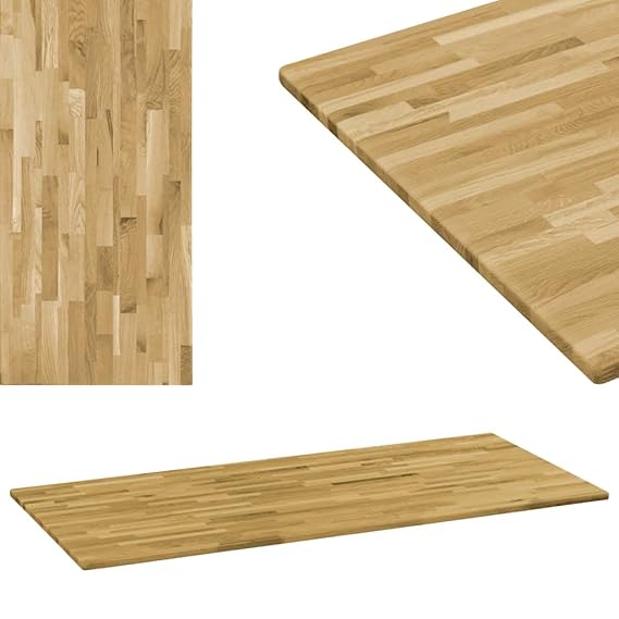 vidaXL Eichenholz Tischplatte 23mm 120x60cm Holzplatte für Couchtisch Esstisch