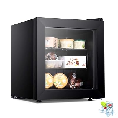 Kismile 1.1 Cu ft Upright Freezer with Adjustable Thermostat Control