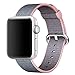 Smart Watch Band, Uitee Woven Nylon Band for Apple Watch 38mm Series 1 & 2, Uniquely and Artistically Designed Replacement Strap, Comfortably Light With Fabric-Like Feel (Light Pink/Midnight Blue)