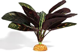 WOLEDOE Reptile Terrarium Decor Plants, Bearded Dragon Tank Accessories fit Crested Gecko Leopard Lizard Chameleon Ball Python Snake Frog - Purple Fake Prayer Peacock Plants