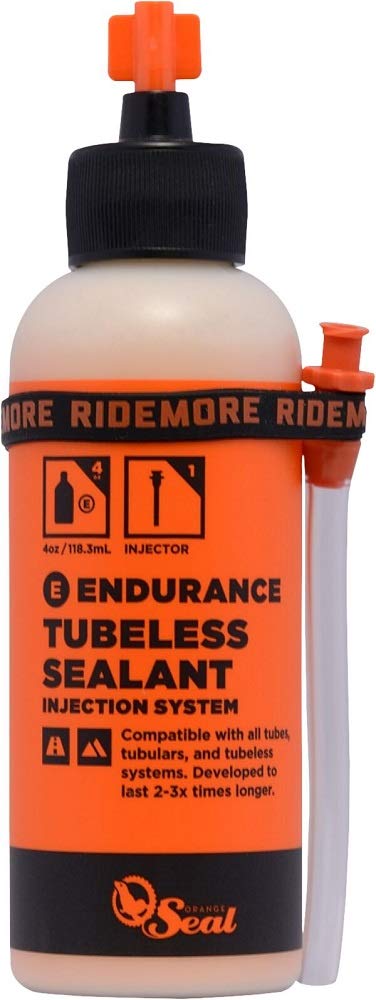 Orange Seal Endurance Tubeless Sealant, 4oz with Twist Lock Applicator and Injector