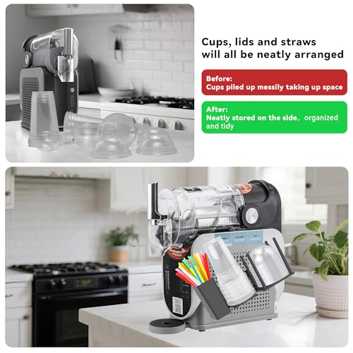 Cup Holder Compatible with Ninja SLUSHi Frozen Drinks Maker FS301UK, Lid Straw Cup Organizer Accessories for Ninja Slushie Machine