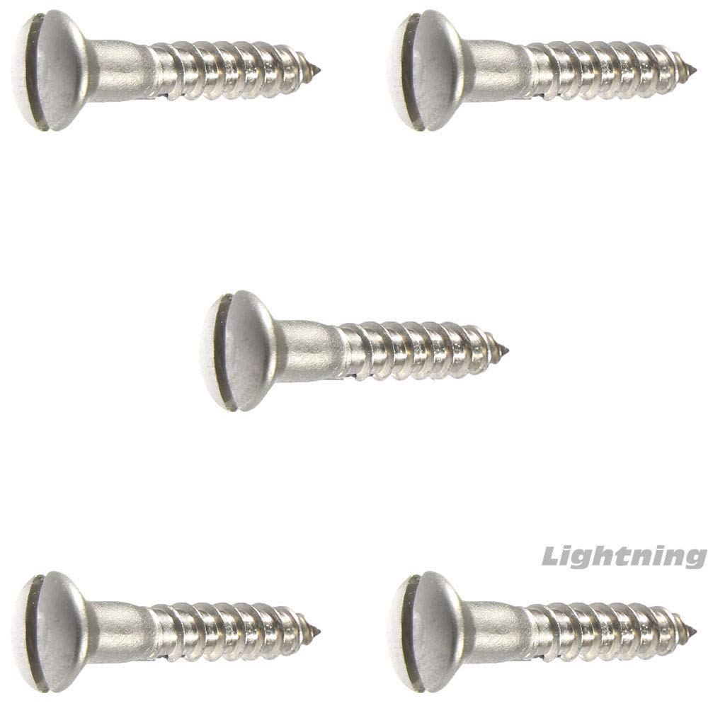 8 x 3/4 Oval Head Wood Screws Slotted Stainless Steel Quantity 50