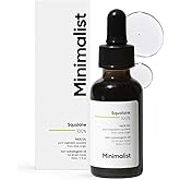 Minimalist Squalane 100% (Plant Derived) Face Oil for Moisturization | Improves Skin Hydration & Reduces Fine Lines | Restores Suppleness, Firmness & Elasticity of Skin | 1 Fl Oz / 30 ml