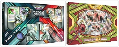 Pokemon Trading Card Game Scizor EX Box and Black Kyurem vs White Kyurem Battle Decks Collection Bundle, 1 of Each