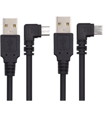 90 Degree Angle USB Micro B To Mini USB Female Adapter - Down Angled Extension Cable 26cm