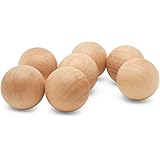 2 inch Wooden Round Ball, Bag of 25 Unfinished Natural Round Hardwood Balls, Smooth Birch Balls, for Crafts and DIY Projects 