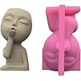 Saccgt Human Face for Doll Face Silicone Mold Succulent Flowerpot Clay Cement Plaster Molds Home Garden Flower Pots Mou Silicone, Approx.4x7x10cm/1.57x2.75x3.93in, Pink