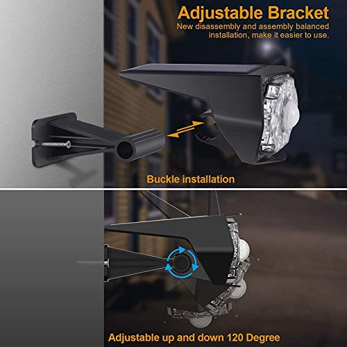 Solar Lights Outdoor 10- LED Optical Lens,PIR Solar Motion Sensor Security Lights,Solar Wall Light IP67 Waterproof Adjustable Angle,Wireless Easy-to-Install for Front Yard,Garden,Patio (2 Packs)
