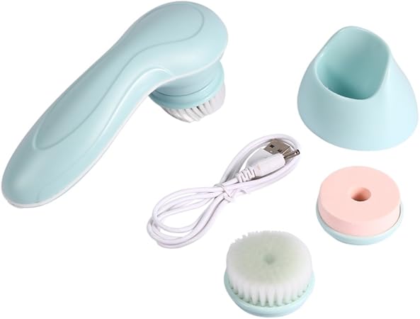 Amazon Co Jp 電動 洗顔ブラシ 洗顔器 フェイシャルクレンジング スキンクリニーク 毛穴ケア Usb充電式 二段階のスピード調節可能 替えブラシヘッド付き 美容洗顔用 男女兼用 ブルー ビューティー