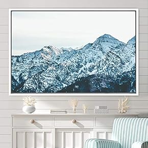 signwin Framed Canvas Wall Art Snow Mountain Cool...