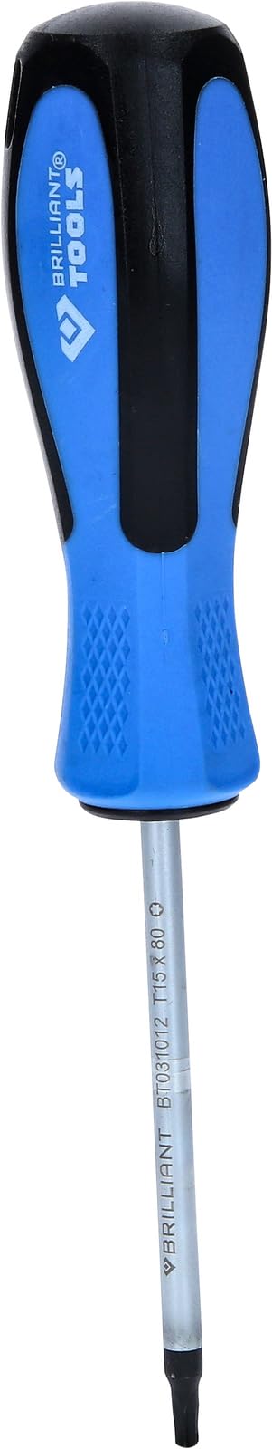 BRILLIANT TOOLS Torx Screwdriver T15 x 80 mm [Powered by KS Tools]
