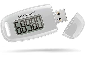 GZVXUNY 3D Pedometer Clip On, Simple Walking Step Counter with Backlight, USB Rechargeable Accurate Step Counter, Daily Target Monitor, Exercise Time