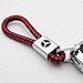 For Mercedes-Benz Logo Emblem Key Chain Key Ring Metal Alloy BV Style Leather Gift Decoration Accessories AMG (Black & Red)
