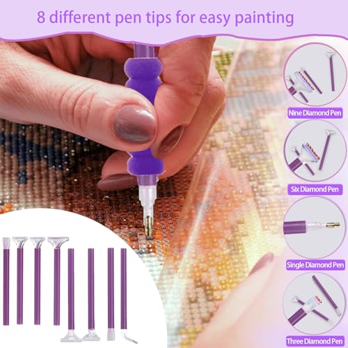 DNSGOOR 247 Pieces All Inclusive Diamond Painting Accessories Kit A2 LED Diamond Painting Light Plates Diamond Painting Sealing Storage Box 5D Painting Tools for