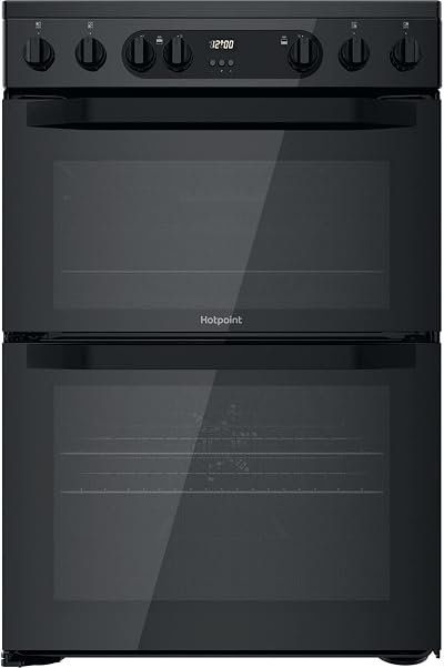 Hotpoint 60cm Double Oven Electric Cooker Black