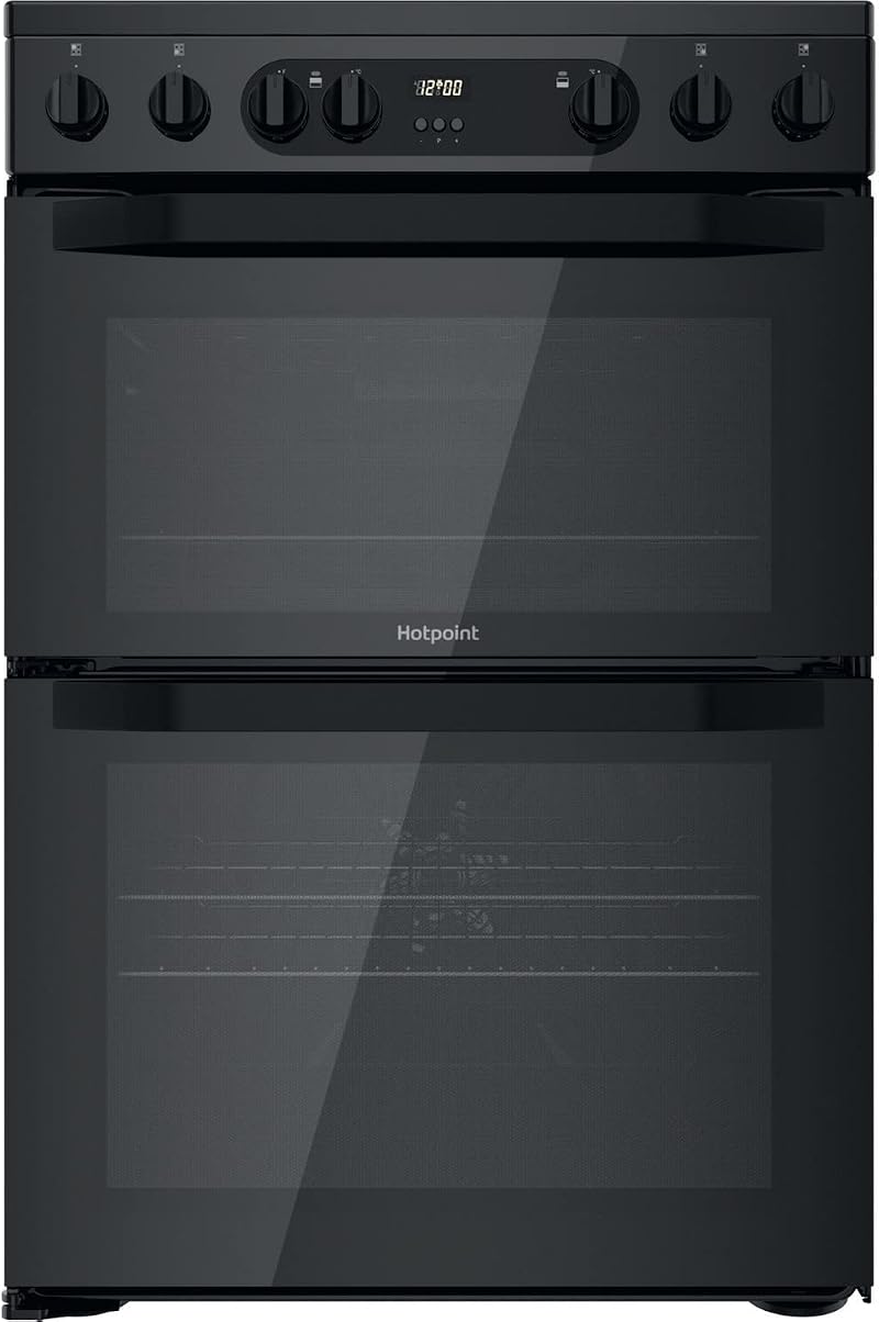 Hotpoint 60cm Double Oven Electric Cooker Black