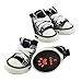 Pet Dog Shoes Denim Sport Casual Anti-slip Rubber Boots Dark Blue Sneaker Comfortable Shoes 4Pcs Pack (Small)