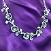 Glamorousky Elegant Rose Necklace with Blue Austrian Element Crystals