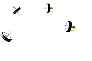 RUBBERFEETWAREHOUSE 4 Rubber Vibration Isolator Mounts (1" Diameter x 1/4 Height) 1/4"-20 x 1/2" Length