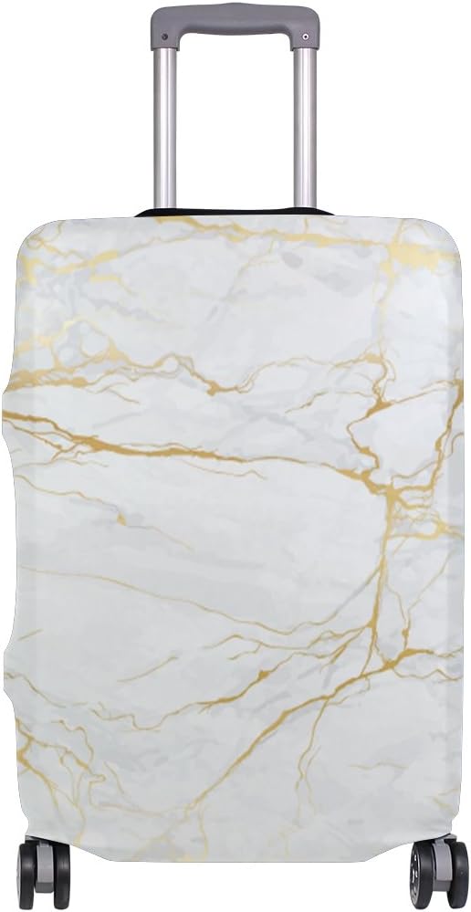 Suitcase Cover Marble with Golden Texture Super Lightweight Luggage Cover Protector fits 18-32 inch