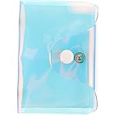 KESYOO Stylish Holographic Clear Transparent Credit Holder - Iridescent Wallet for Women 4.13 X 3.14 X 0.78 Inch