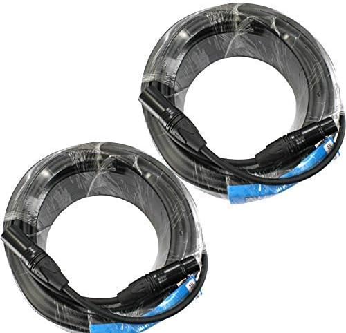 2 PACK: MCSPROAUDIO Male to Female 3 Pin Microphone Audio XLR Cable 100 FT Foot Feet Long Powered Speaker Mic Cords