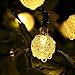 LightsEtc Solar String Lights 20 LED 15.7 Feet Warm White Crystal Ball Garden Home Decoration